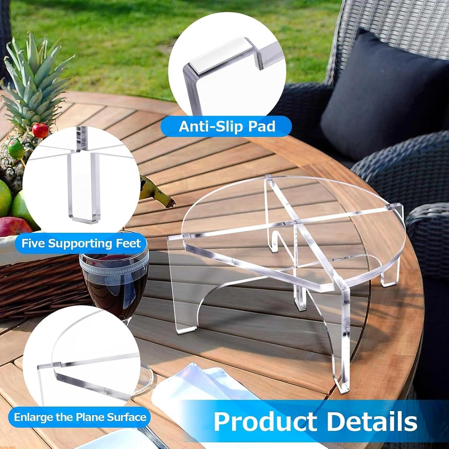 3 Pack Acrylic Beverage Dispenser Stand Fits Up to 7.1 Inch Glass Drink Dispensers, Durable 5-Leg Acrylic Holder for Water Jugs, Plant Stands, Cake Displays Perfect for Parties, Catering