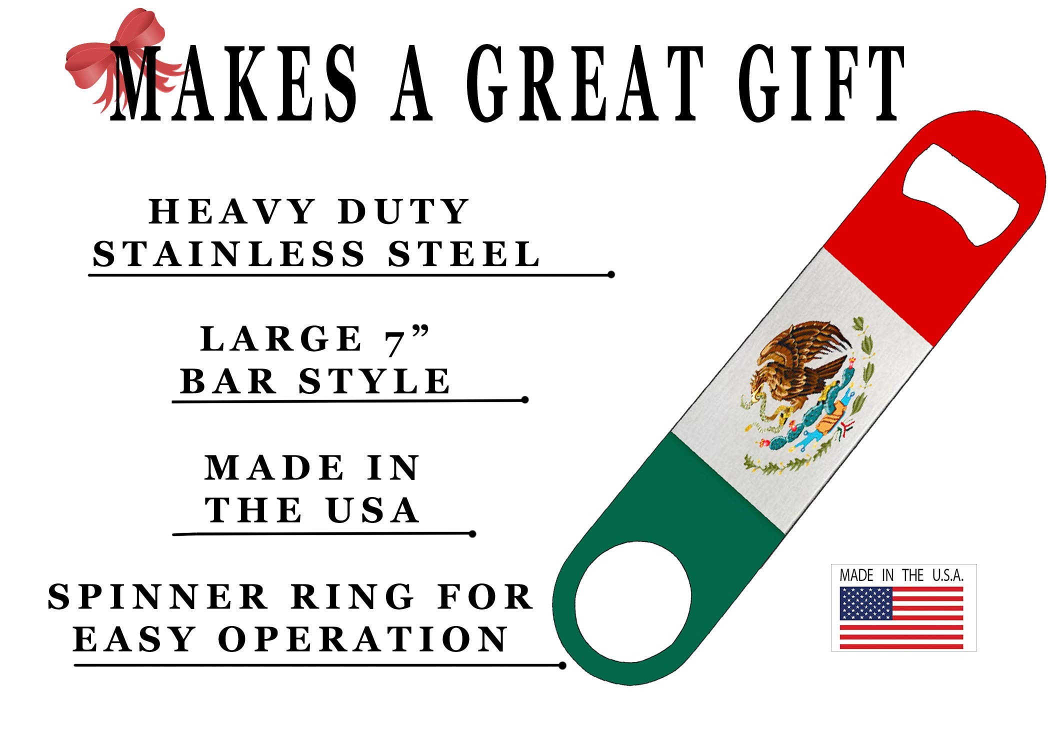Rogue River Tactical Mexican Flag Speed Bottle Opener Heavy Duty Gift Idea