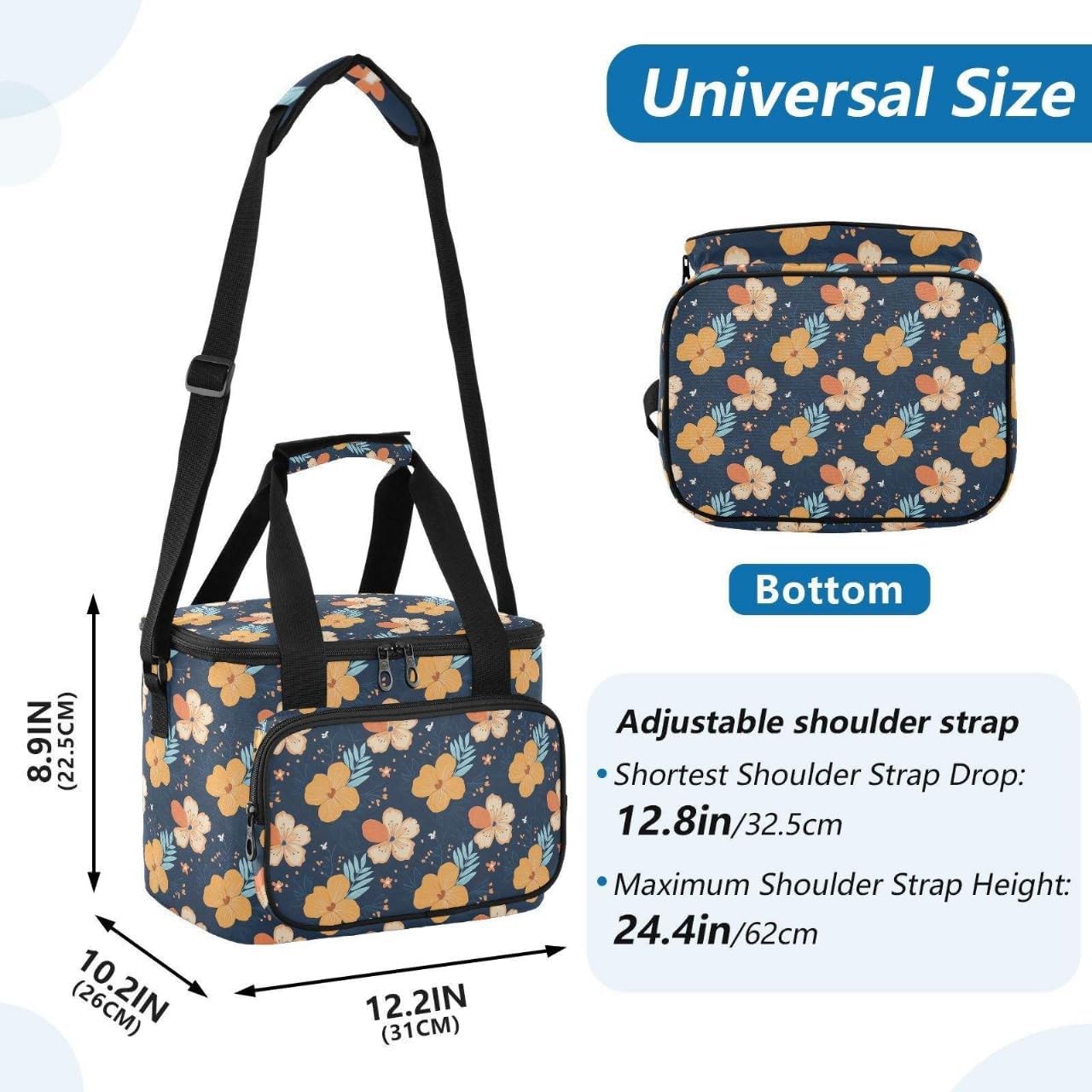 Insulated Lunch Box for Men & Women - Leak-Proof Cooler Lunch Bag, Adjustable Strap, Perfect for Work, Travel, and Picnics. lunch bag