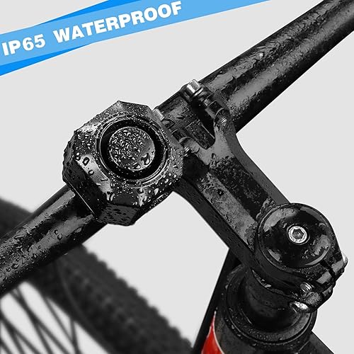 Miniatura 6 de WSDCAM Alarma eléctrica recargable con mando a distancia, bocina de bicicleta de 110 dB para adultos, bocina de bicicleta impermeable con vibración,