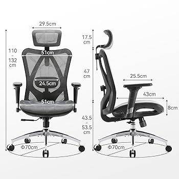 Amazon | SIHOO M57 メッシュチェア オフィスチェア 椅子 デスク