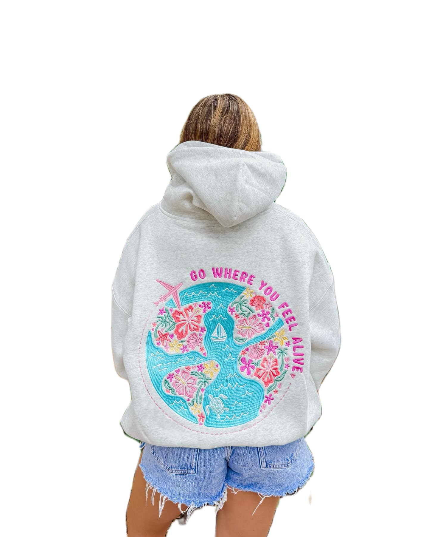 Meiweileya Y2k - Felpa con cappuccio ricamata per donne, adolescenti, ragazze, con stampa floreale, stile streetwear