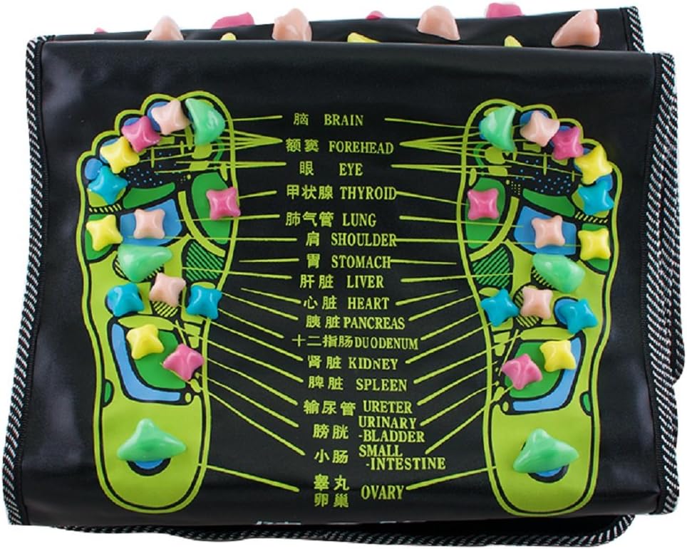 Lolicute Foot Massage Stone Mat，Reflexology Walk Stone Foot Leg Pain Relieve Relief Walk Massager Mat,Acupoint Mat for Acupressure Relaxes The Nerve Ache Ease Tiredness of The Muscle（68.89in*13.8in : Health & Household