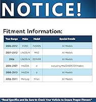 Vista 2 de Detroit Axle - Kit de frenos para Ford Fusion Lincoln MKZ Zephyr Mazda 6 Mercury Milan Rotores de freno de disco perforados y ranurados Pastillas