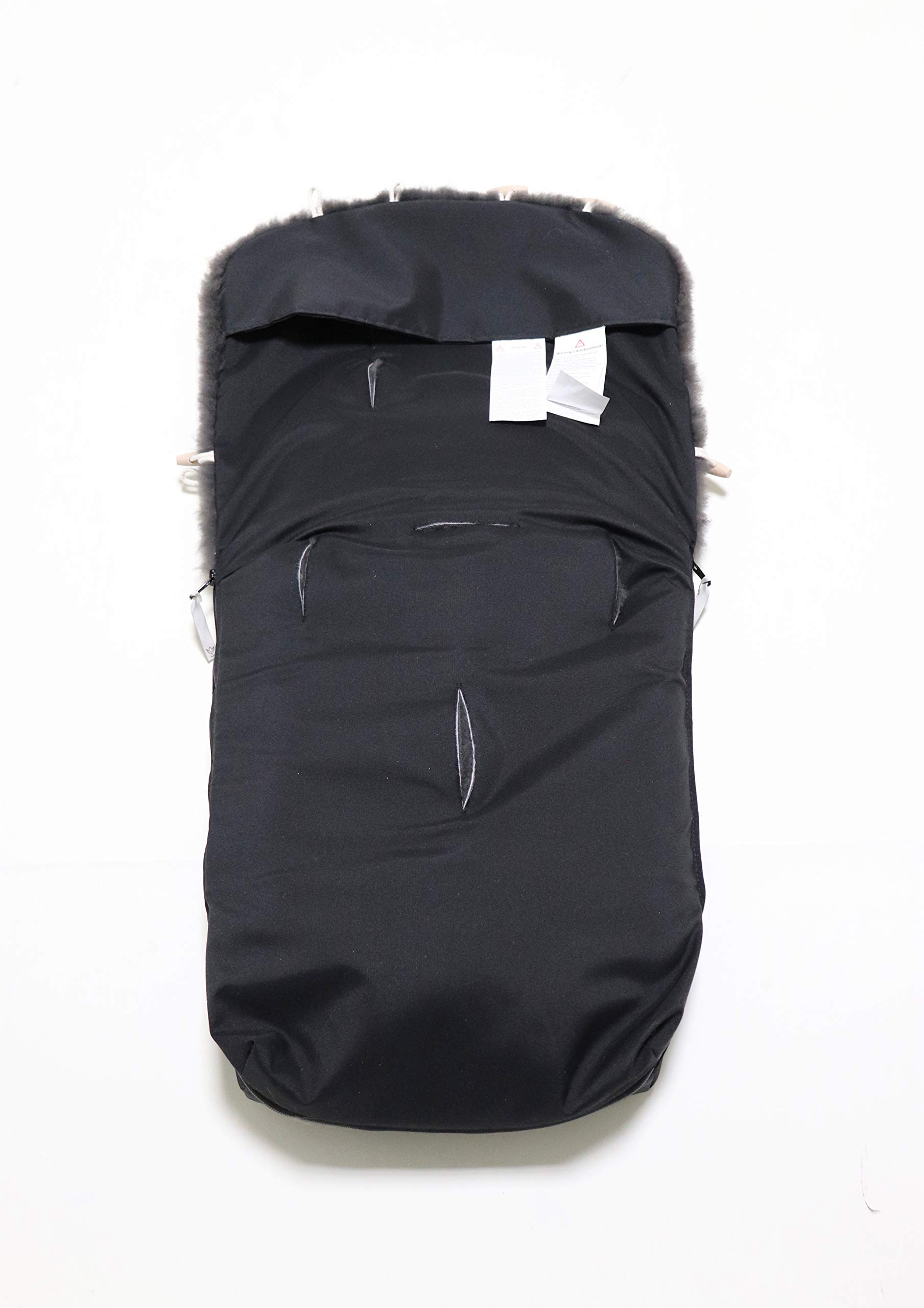 Kaiser 6540725 Natura Graphit Lammfell Fußsack, schwarz