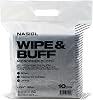 Nasiol Wipe&Buff Microfiber Cleaning and Ceramic Coating Buff Cloth – Professional, Highly Absorbent, Lint & Streak-Free, Edgeless Double-Sided Towel – Pack of 10, Light Gray 13.79 x 15.75 in