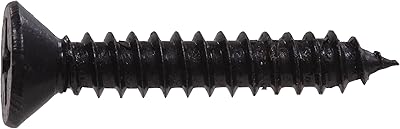 The Hillman Group 851974 12 x 1-1/4-Inch Wood Screw Flat Head Phillips, Black Finish