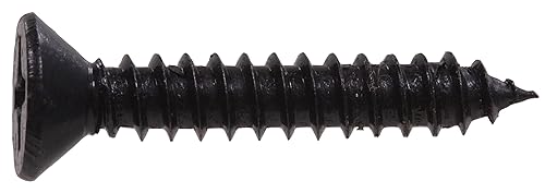 The Hillman Group 851974 - Tornillo de madera Phillips de cabeza plana de 12 x 1-1/4 pulgadas, acabado negro