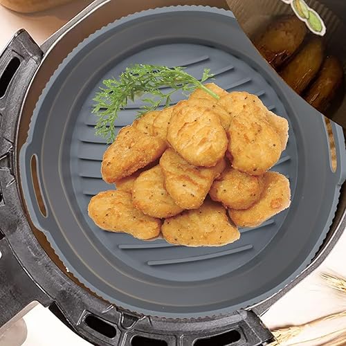 Miniatura 6 de Flunyina - Olla de silicona para freidora de aire reutilizables y plegables freidoras de aire seguras para alimentos sartén de aire fácil limpieza