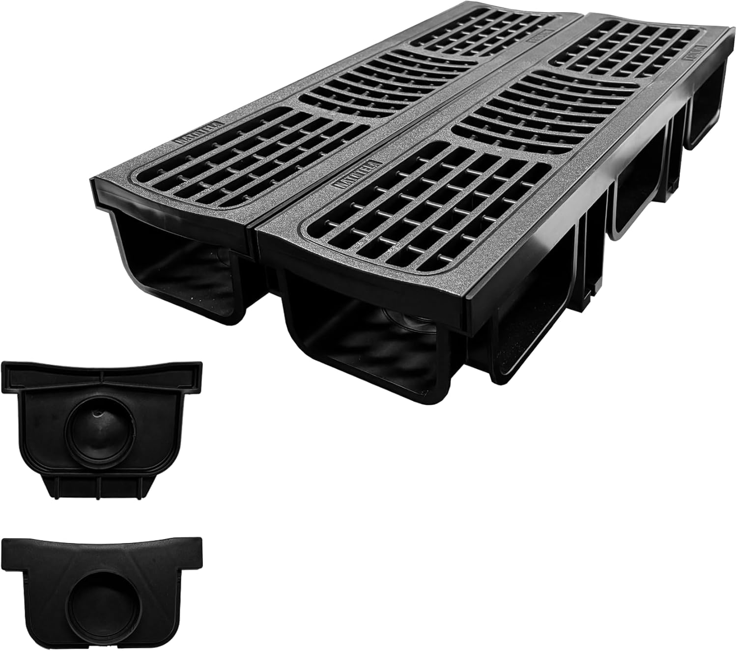 B Class Driveway Channel Drain with HDPE Grate-19.7Lx5.5Wx3.9H in. Shallow Profile Trench Drain System,2 Pack Total Length 39.4in,Heavy Duty Trench Drain for Garage,Parking Lot,Concrete 19.7x5.5x3.9in 2 Pack Trench Drain With Hdpe Grate