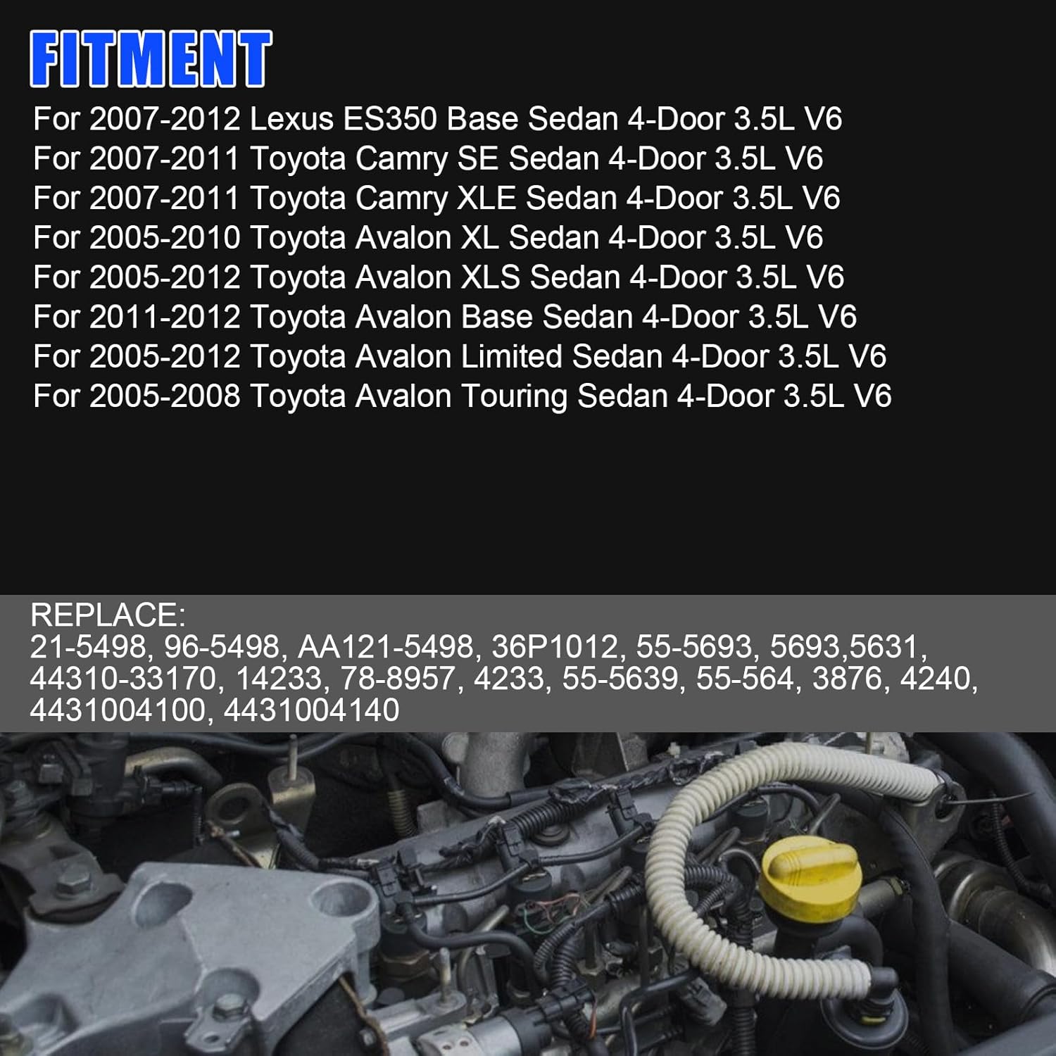 21-5498 Power Steering Pump with Pulley For Lexus ES350 2007-2012, For Toyota Avalon 2005-2012, For Toyota Camry 2007-2011, OE: 55-5631, AA121-5498, 36P1012, 4431033170, 4431004140, 4431004100