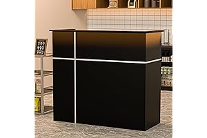 AHB Reception Desk with Counter, Contemporary Style Front Desk for Home Office