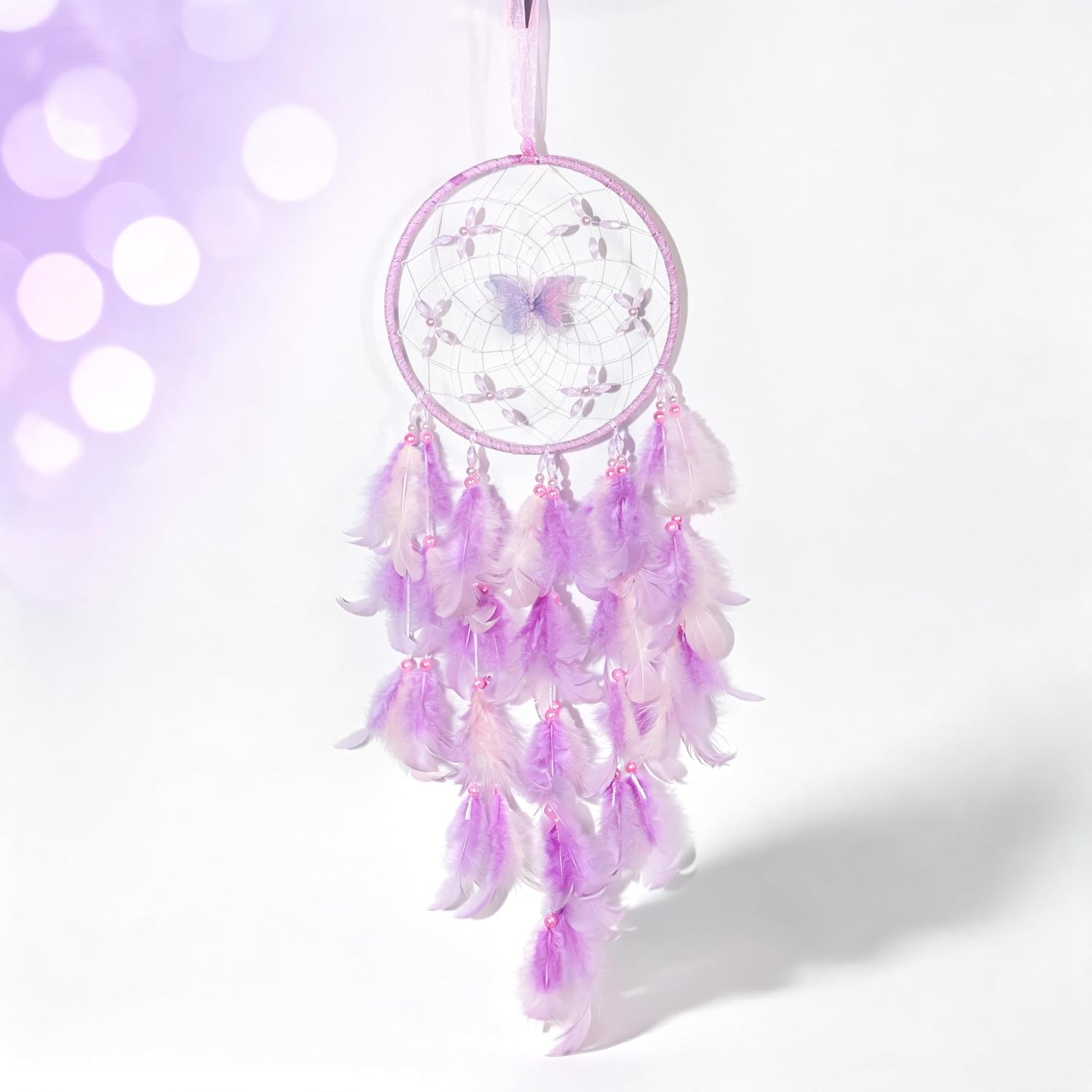 Dream Catcher for Girls,Purple Wall Decor,Decorative Box with Raffia