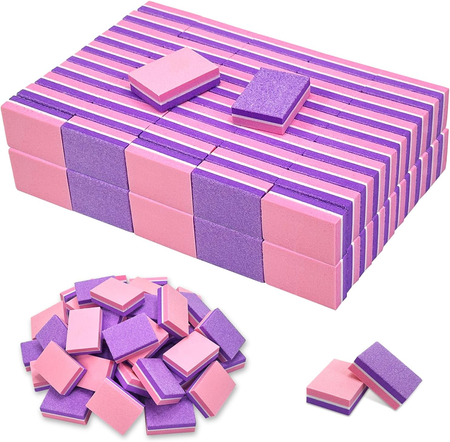 100 sztuk mini bloczków do paznokci, 100/180, dwustronne bloki do paznokci, do paznokci akrylowych i naturalnych, profesjonalne bloki do manicure
