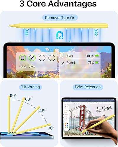 Miniatura 3 de Lápiz iPad de 2 generación con carga inalámbrica magnética, igual que el Apple Pencil de 2 generación, compatible con iPad Pro 11 en 1234, iPad Pro