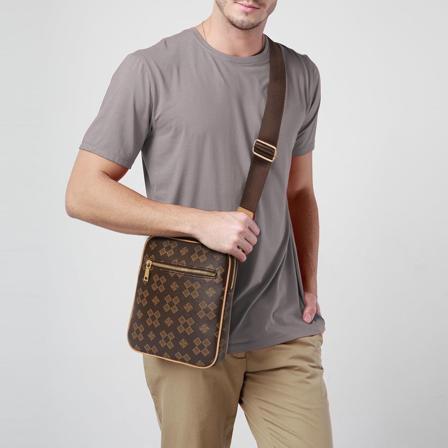 Men Small Shoulder Bag Crossbody Bag Travel Sling Bag Fashion Business Handbag Casual Messenger Bag - Image 3