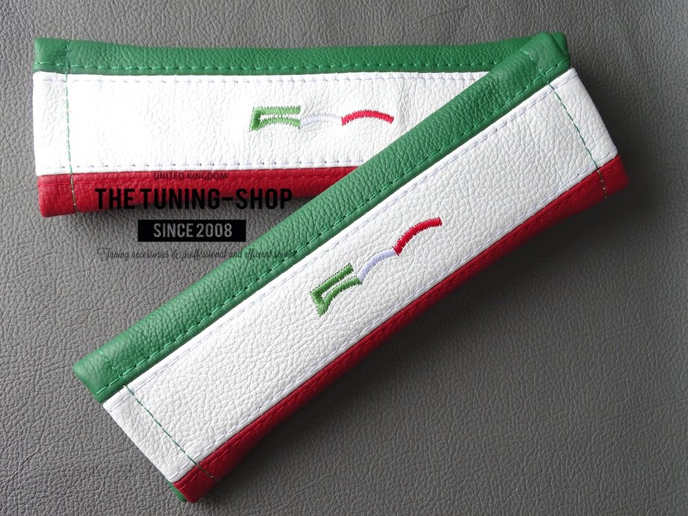 The Tuning Shop Housses de Ceinture de sécurité en Cuir Couleurs Italiennes