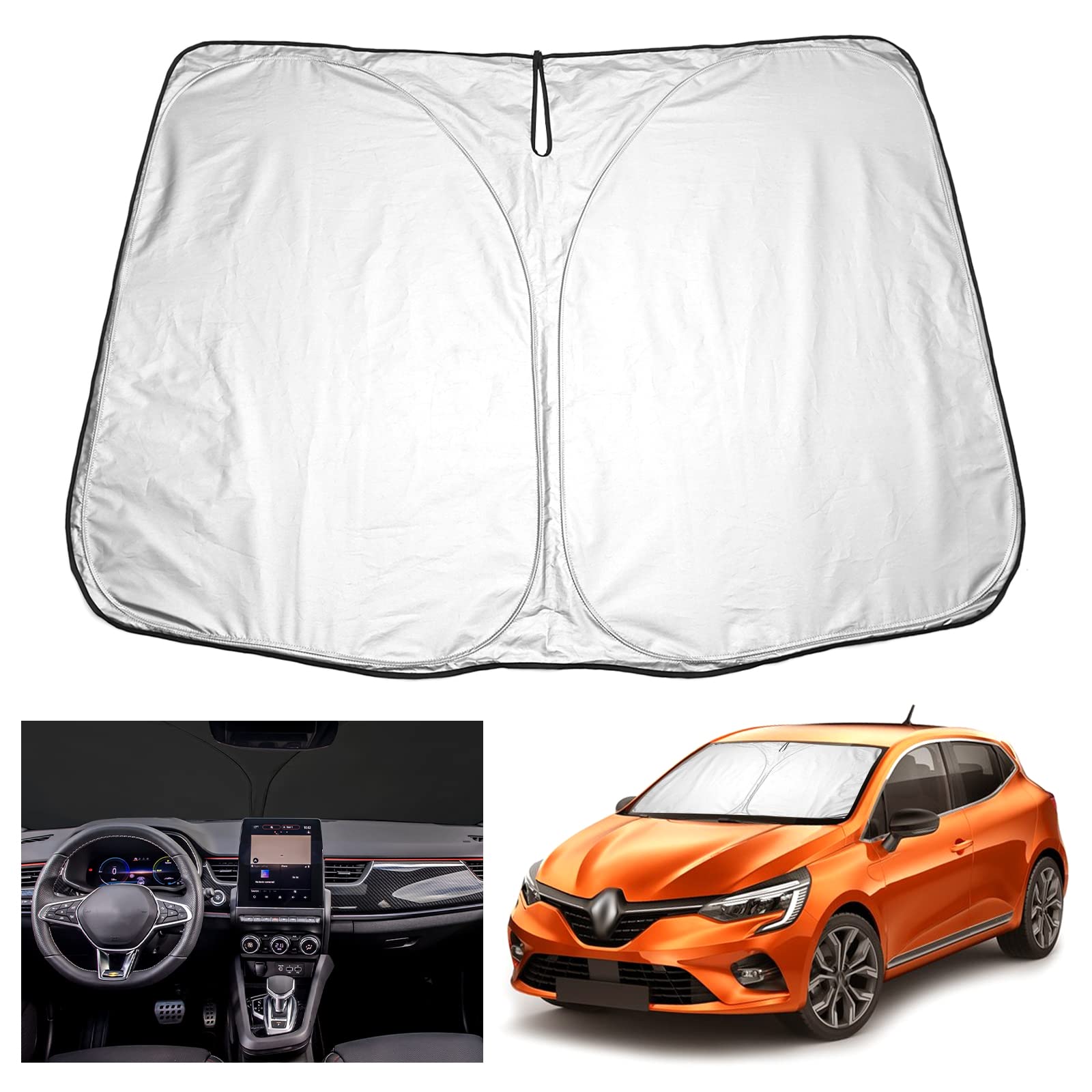 Pare-soleil Voiture Pour Renault 5 E-Tech 2024-2026 - Anti-UV, Isolation Thermique, Réfléchissant Argenté, Pliable
