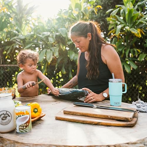 Miniatura 5 de YETI Rambler Vaso de 25 oz con Asa y Tapa con Popote, Taza de Viaje Vaso de Agua, Vaso Aislado al Vacío con Asa, Acero Inoxidable, Key Lime