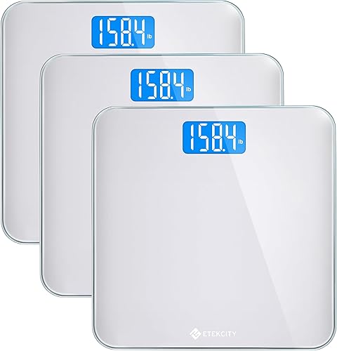 Etekcity Báscula para peso corporal, pesadora digital de baño para personas, pantalla de retroiluminación grande y fácil de leer, precisa con