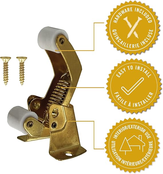 Nuvo Iron Brass Plated Screen Door Spring Loaded Catch
