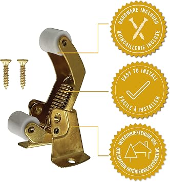 Nuvo Iron Brass Plated Screen Door Spring Loaded Catch