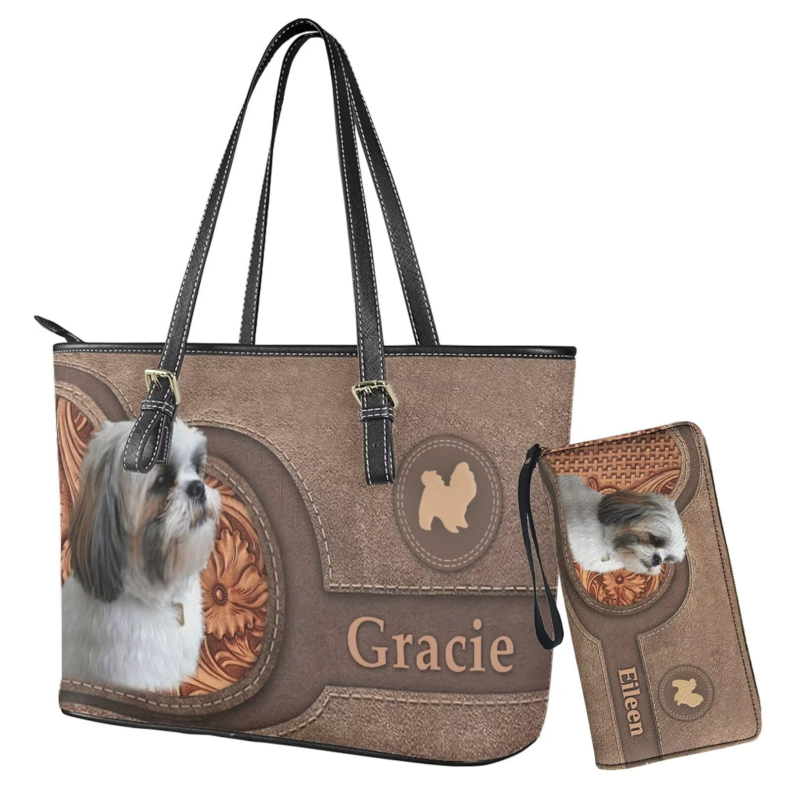 Tuoxiukan Customized Womens Small Purses And Handbags Set Personalized Name Tote Bag for Women Waterproof Zipper Closure Top-Handle Handbags Custom