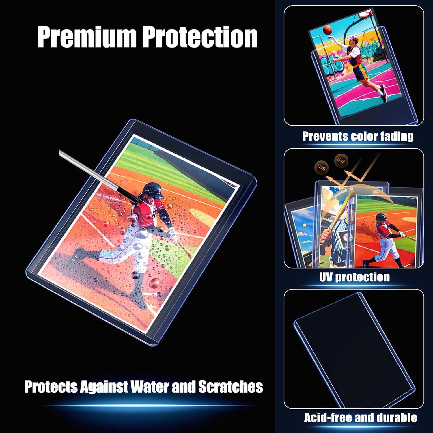 Card Sleeves Top Loads for Cards[2000-Pack],3"X4"Ultra Clear, Anti-Scratch Toploaders for Baseball MTG Games Trading Standard Cards-1000 Hard Protectors +1000 Soft Sleeves