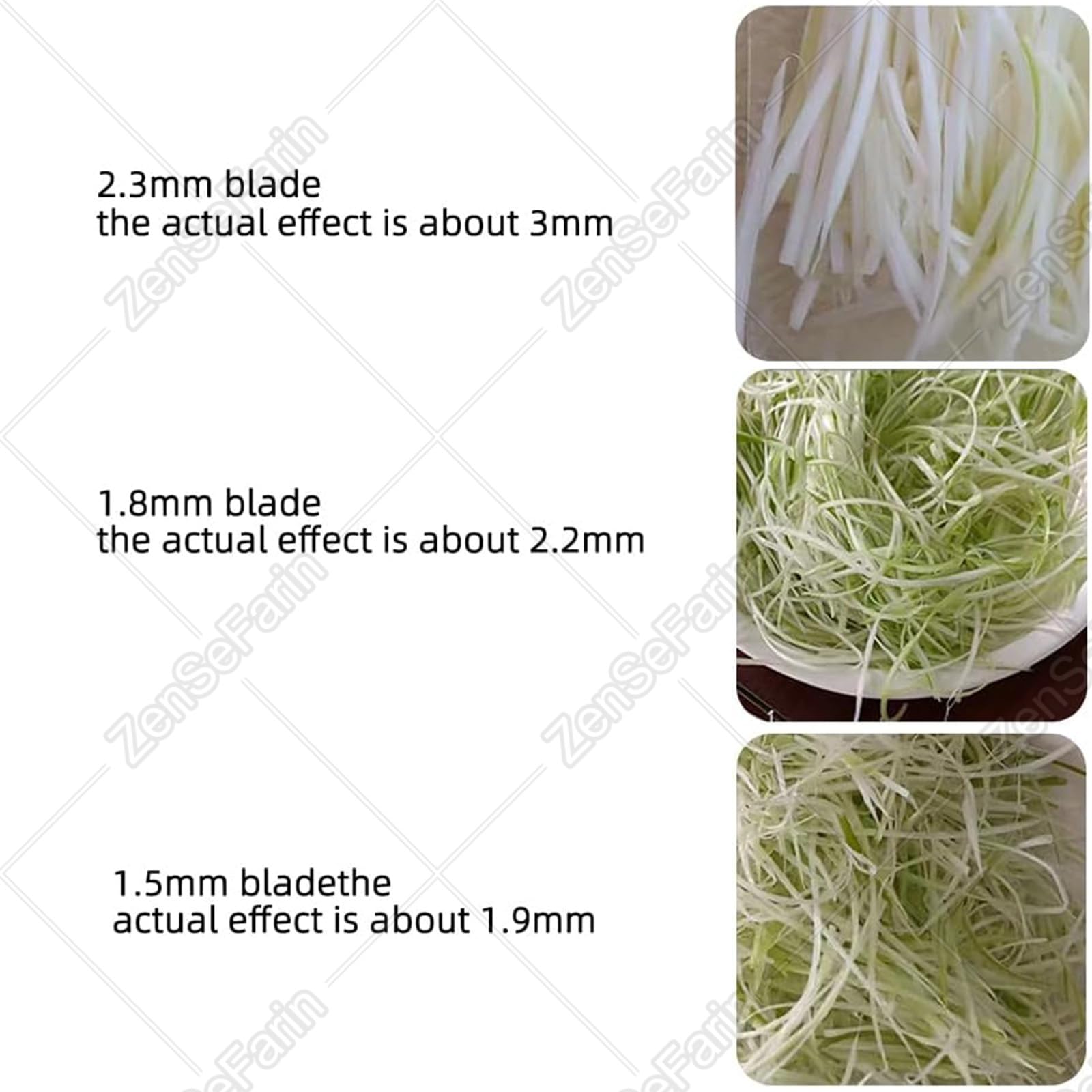 Affettatrice Professionale per Cipolle,Affettatrice Elettrica per Sedano,Diametro Lama 1,5/1,8/2,3 Mm,Diametro del Portello Alimentazione 3.5 Cm per Cipolle Verdi Casa E Ristorante 2.3mm