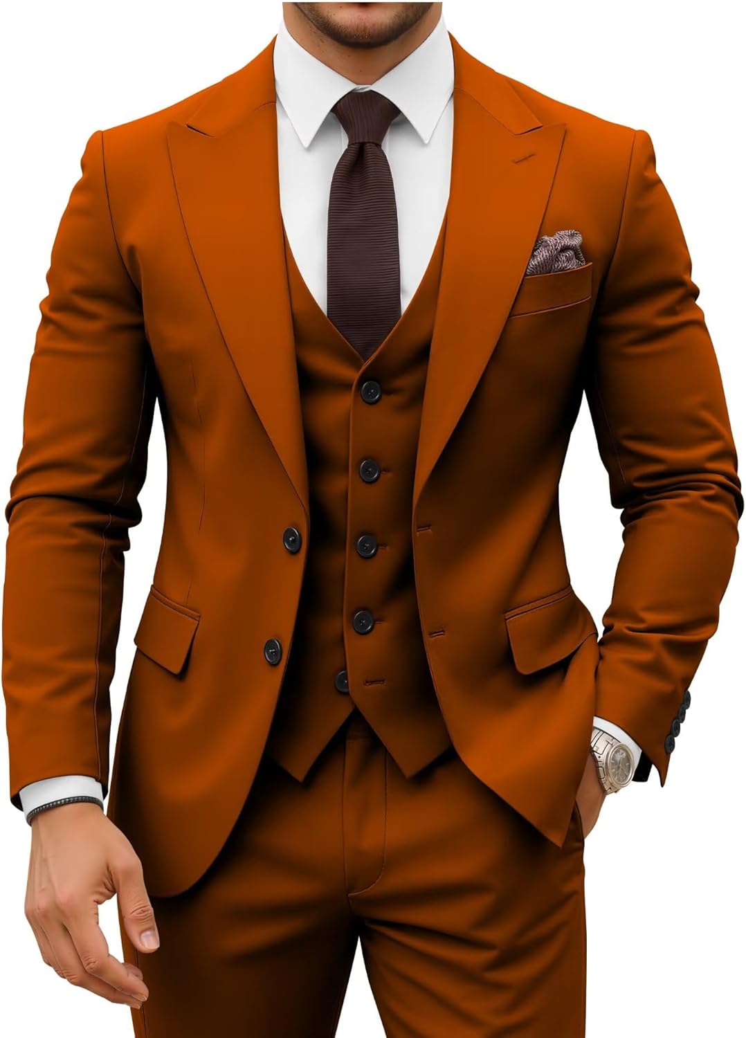 Men Suit Classic Fit 3 Piece Wedding Suits Single Breasted Formal Groom Prom Party Suit Peak Lapel Suits 2026