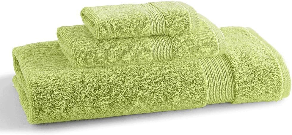Egyptian 3 Piece Bath Towel Set, 100% Twisted Yarn Egyptian Cotton: 1 Bath, 1 Hand, 1 Washcloth - 625 GSM | Kiwi