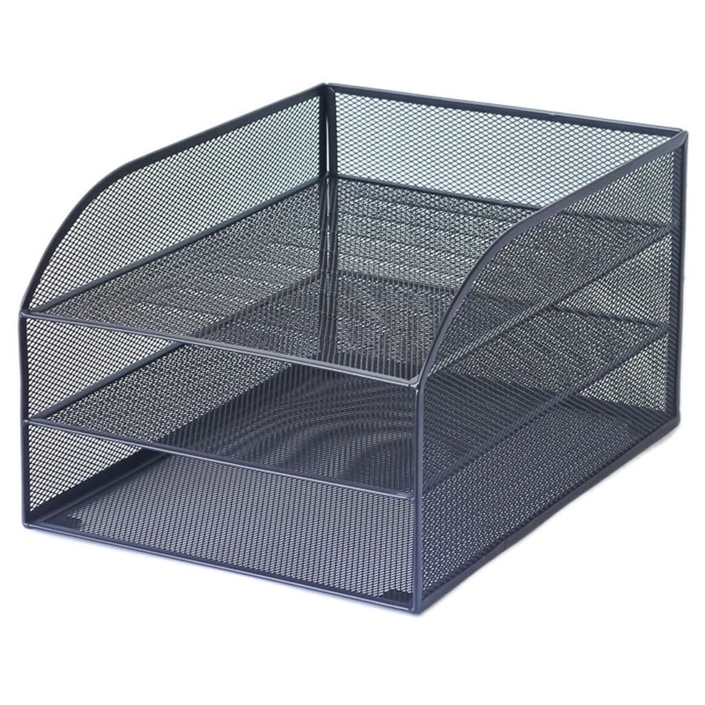 Biurowy regał magazynowy biuro organizacja od Rack Metal File Rack przechowywanie plików odpowiedni do domowego biura wielofunkcyjne akcesoria biurowe organizer na segregatory (kolor: B, rozmiar: M)