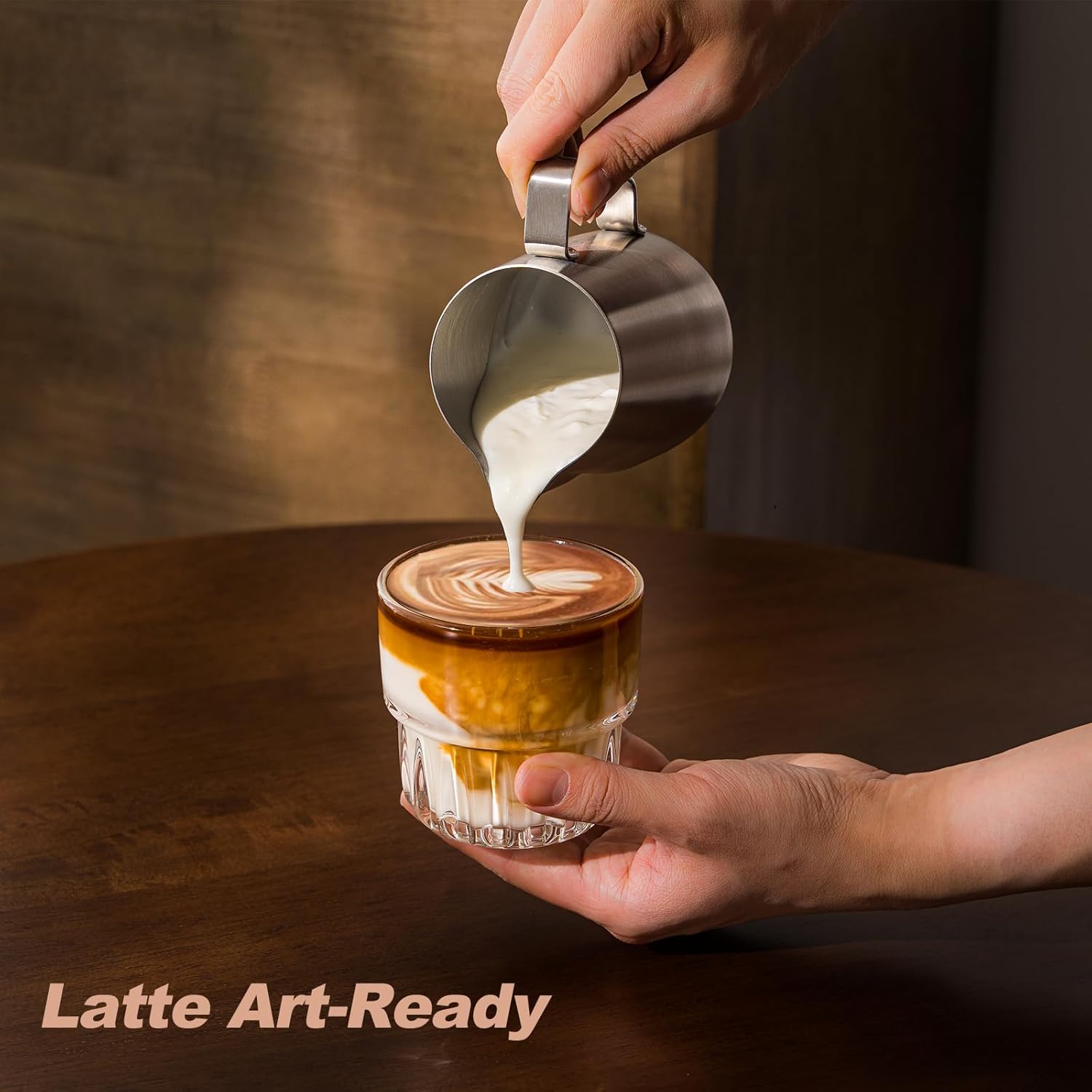 8oz Drinking Glasses Set of 4, Stackable Iced latte Coffee Glass, Cute Coffee Bar Accessories, Beer Glasses, Cocktail Glasses, Coffee Mugs for Latte, Tea, Water glasses for bar, restaurant - Image 4