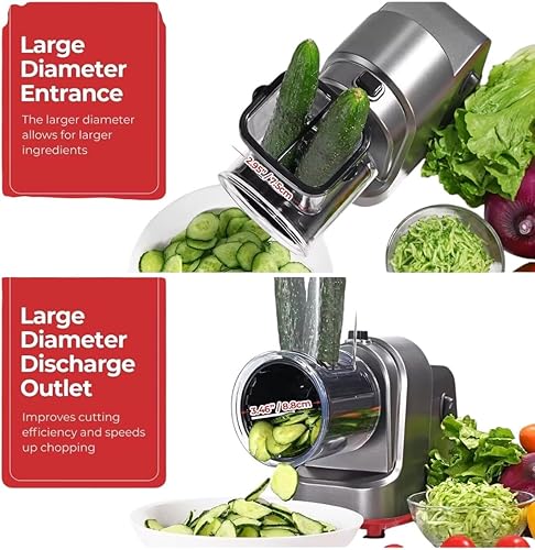 Miniatura 5 de Rallador eléctrico de queso 5 en 1 - Cortadora y trituradora eléctrica multifunción para queso, verduras, nueces y más - Potente motor de 150 W,