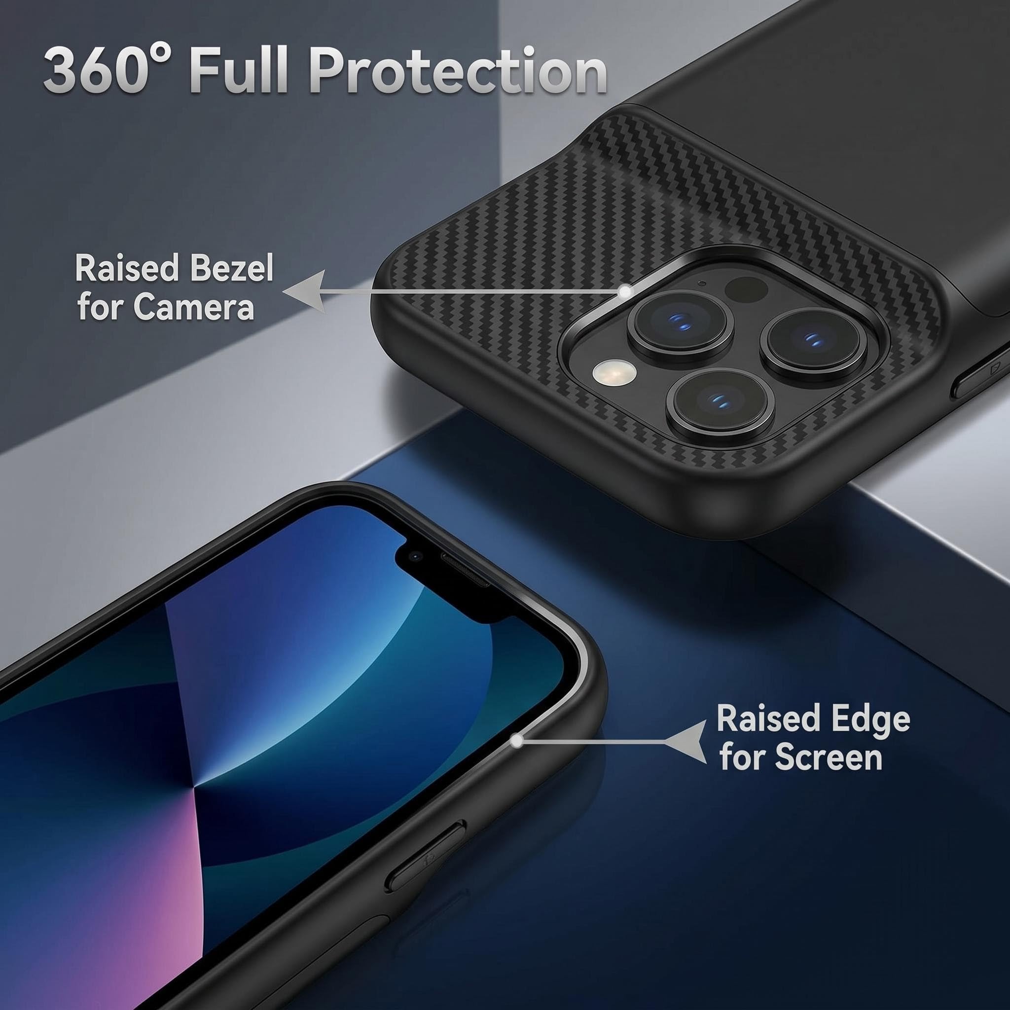 Custodia con batteria per iPhone 16 Pro/17, 10000 mAh, ultra sottile, portatile, estesa, custodia di ricarica per iPhone 16 Pro/17 (6,3 pollici), colore nero