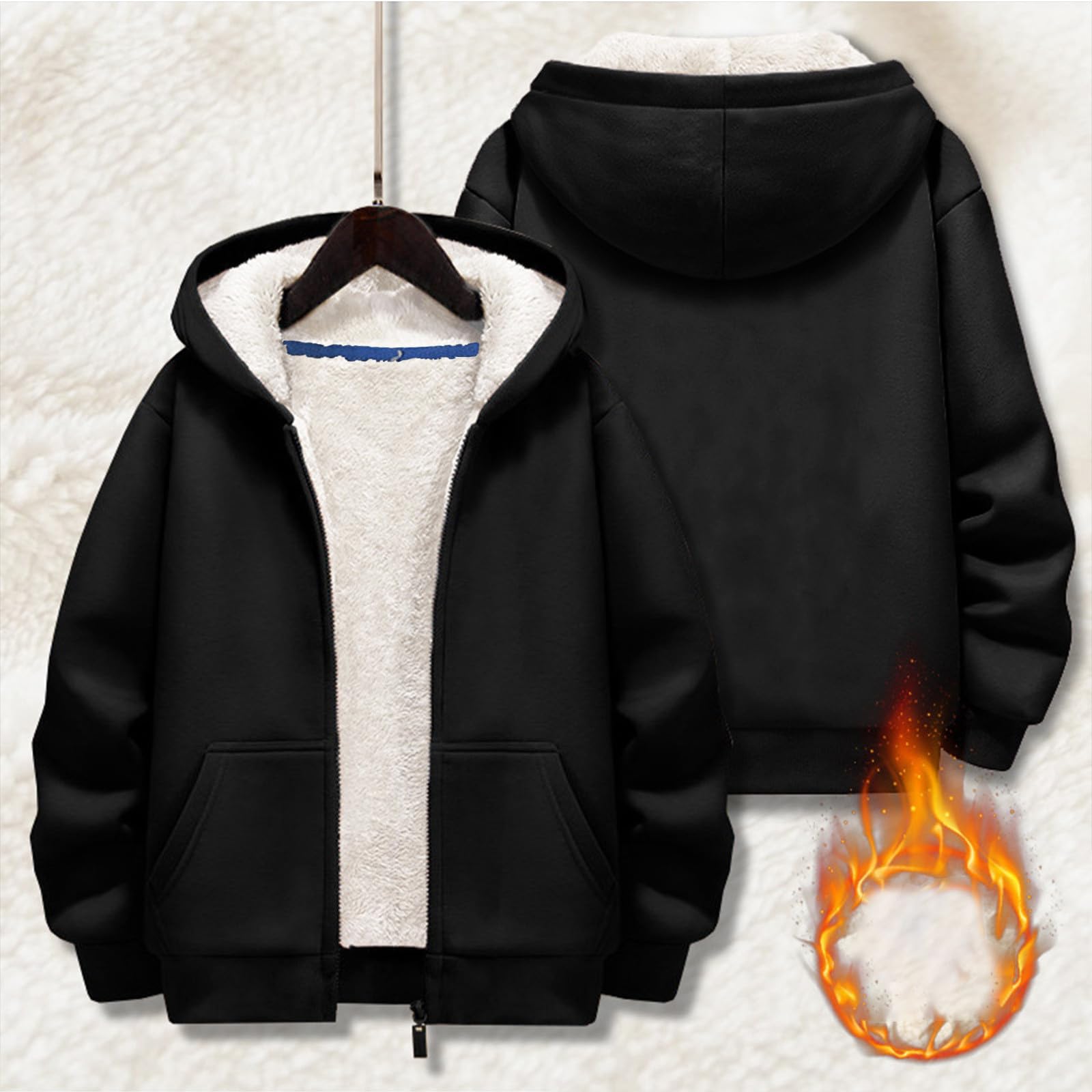 LUCKME Sudadera con Capucha para Niños y Niñas Chaqueta de Forro Polar con Cremallera Completa Color Sólido Sudaderas Cálido de Manga Larga Abrigo Ligero para Otoño e Invierno 1.5-8 años
