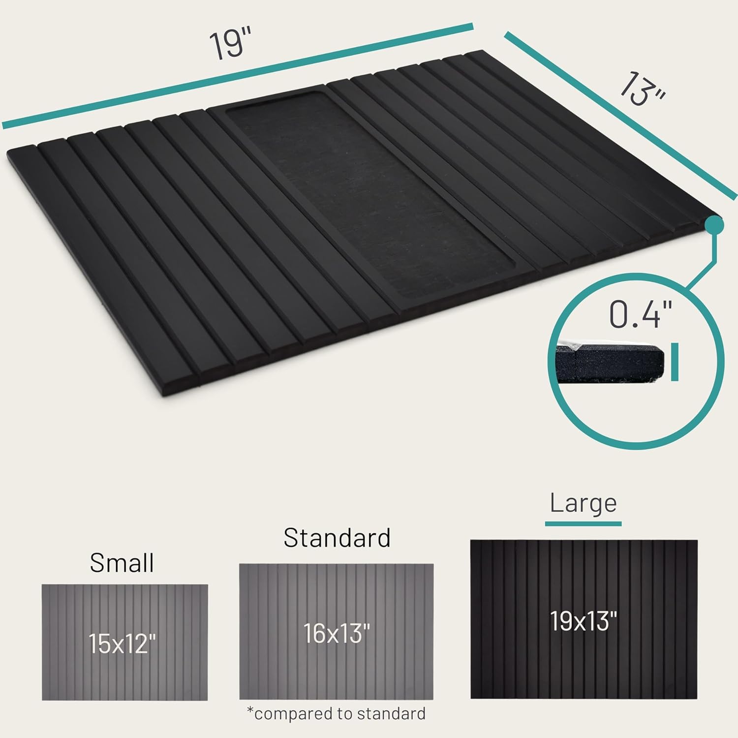 D&D Living® Sofa Tray - Flexible Couch Armrest Organizer with Anti-Slip Cork Pad | Sofa Tray with 18.5x13.4 inches, Sustainable Large Black Bamboo