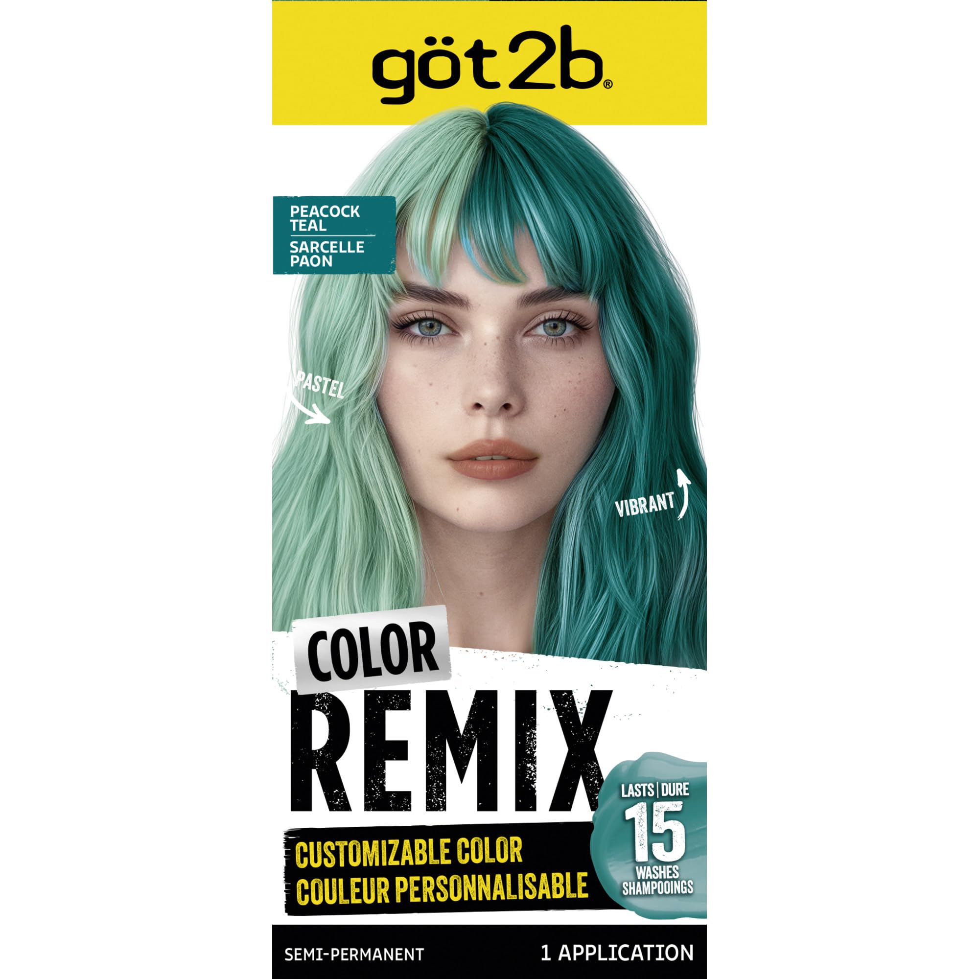 Amazon.com : got2b Color Remix Semi-Permanent Hair Color, Peacock