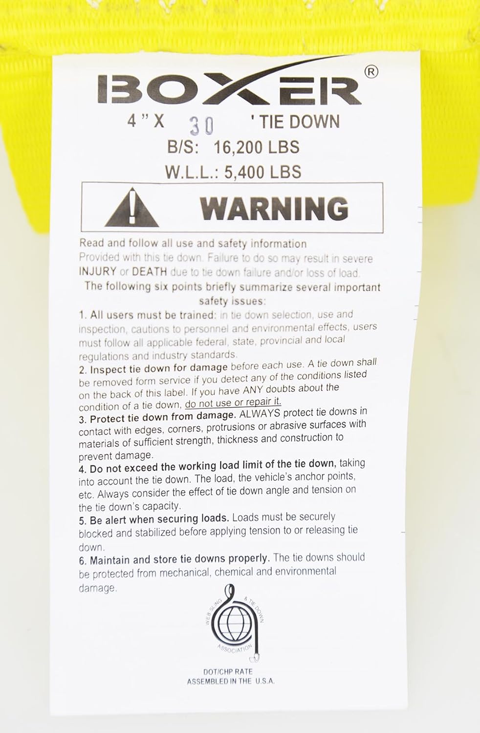 (4) Boxer DOT 4" X 30' Ratchet Straps W/Flat Hooks Flatbed Truck Trailer Tie Down 5400 LB US Made