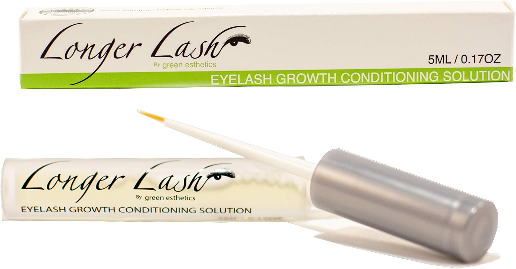 Longer Lash - Eyelash Growth Serum - Formulated with Natural Ingredients Along with 2 Types of Peptides, and No Parabens, or Preservatives Like Phenoxyethanol or Propylene Glycol