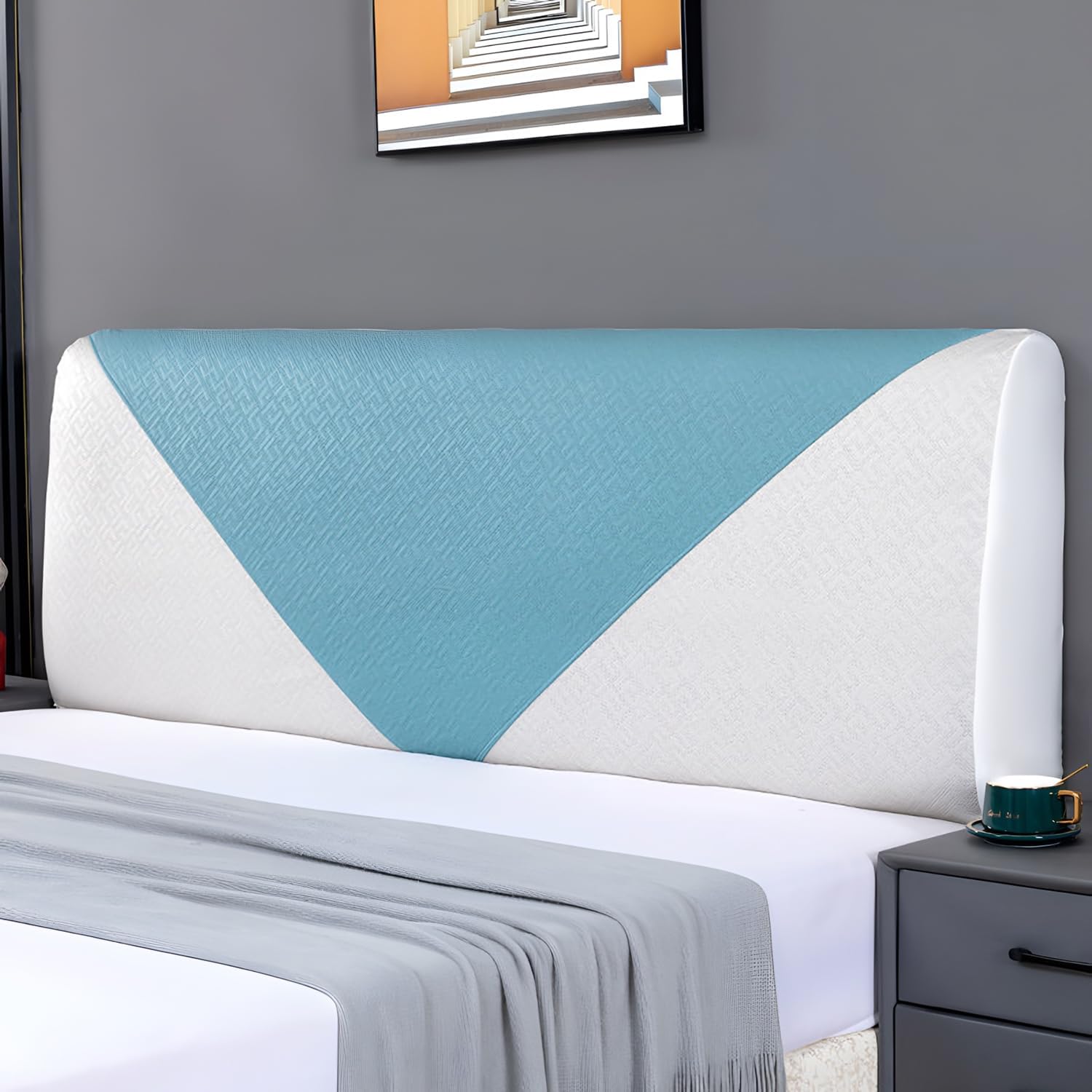PU Leather Bed Headboard Slipcover Stretch Head Borad Cover