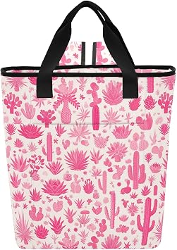 Hot Pink Cactus Cooler Backpack with Shoulder Strap 16.5 Inch Male Lunch Box Tote for Beach Camping Golf