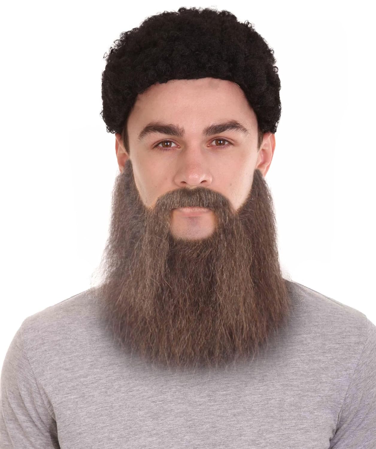 HPO Men's Synthetic Hair Long Beard Cosplay Facial Hair - Dark Brown