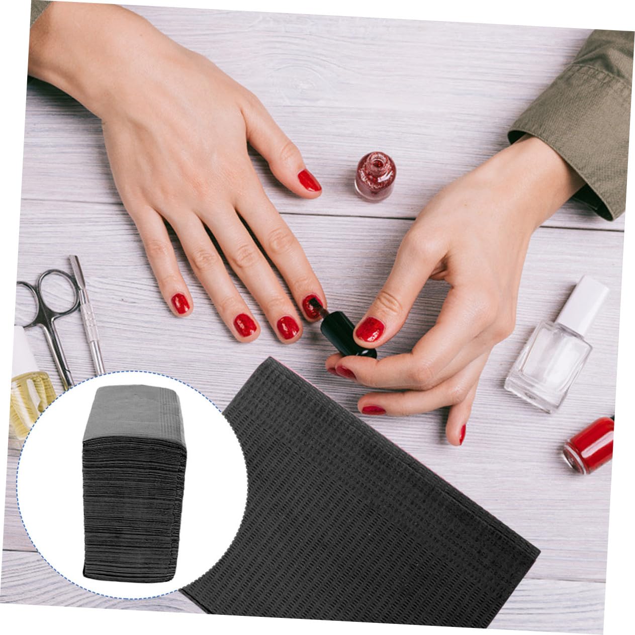 Tappetino Per Manicure Monouso 125 Pezzi Nero, Pad Assorbente Protettivo Per Nail Art e Esercizi Smalto, Copertura Igienica Per Tavolo Manicure in Saloni Di Bellezza
