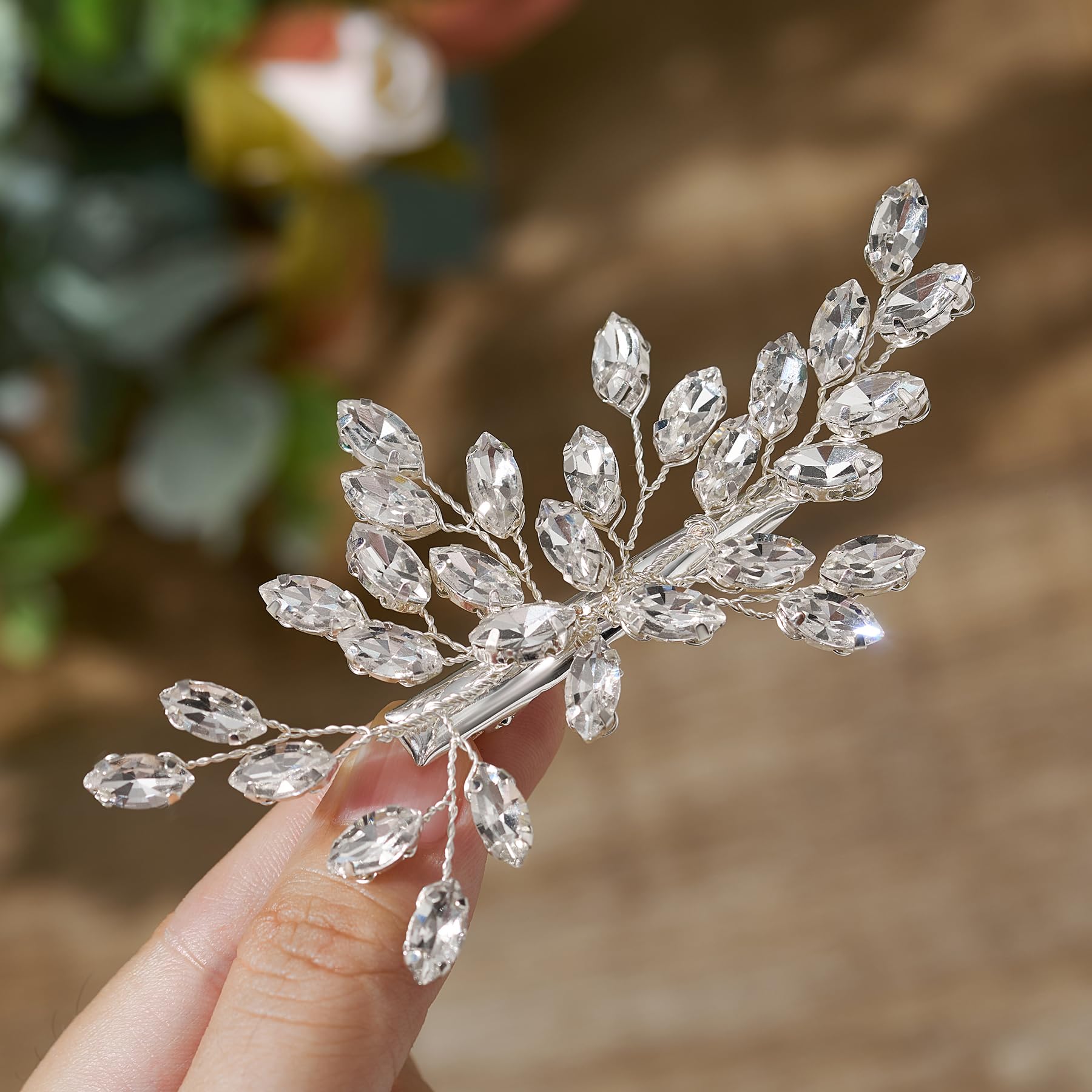 Amazon.com : SWEETV Rhinestone Bride Wedding Hair clip  display picture 2