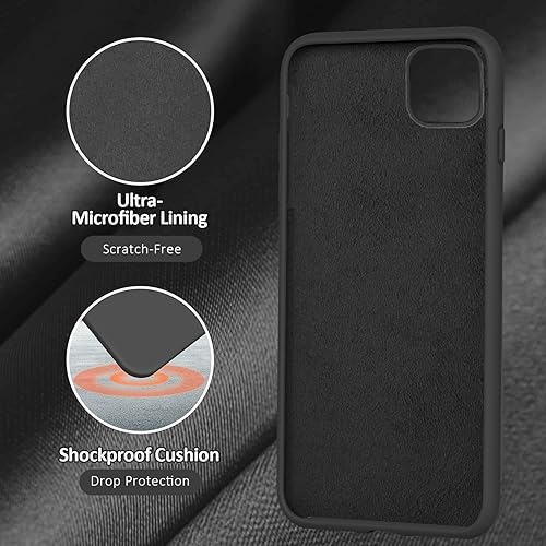 Miniatura 5 de Vooii Funda para iPhone 11, de silicona líquida suave, de goma delgada, protectora de cuerpo completo para iPhone 11 (con forro de microfibra
