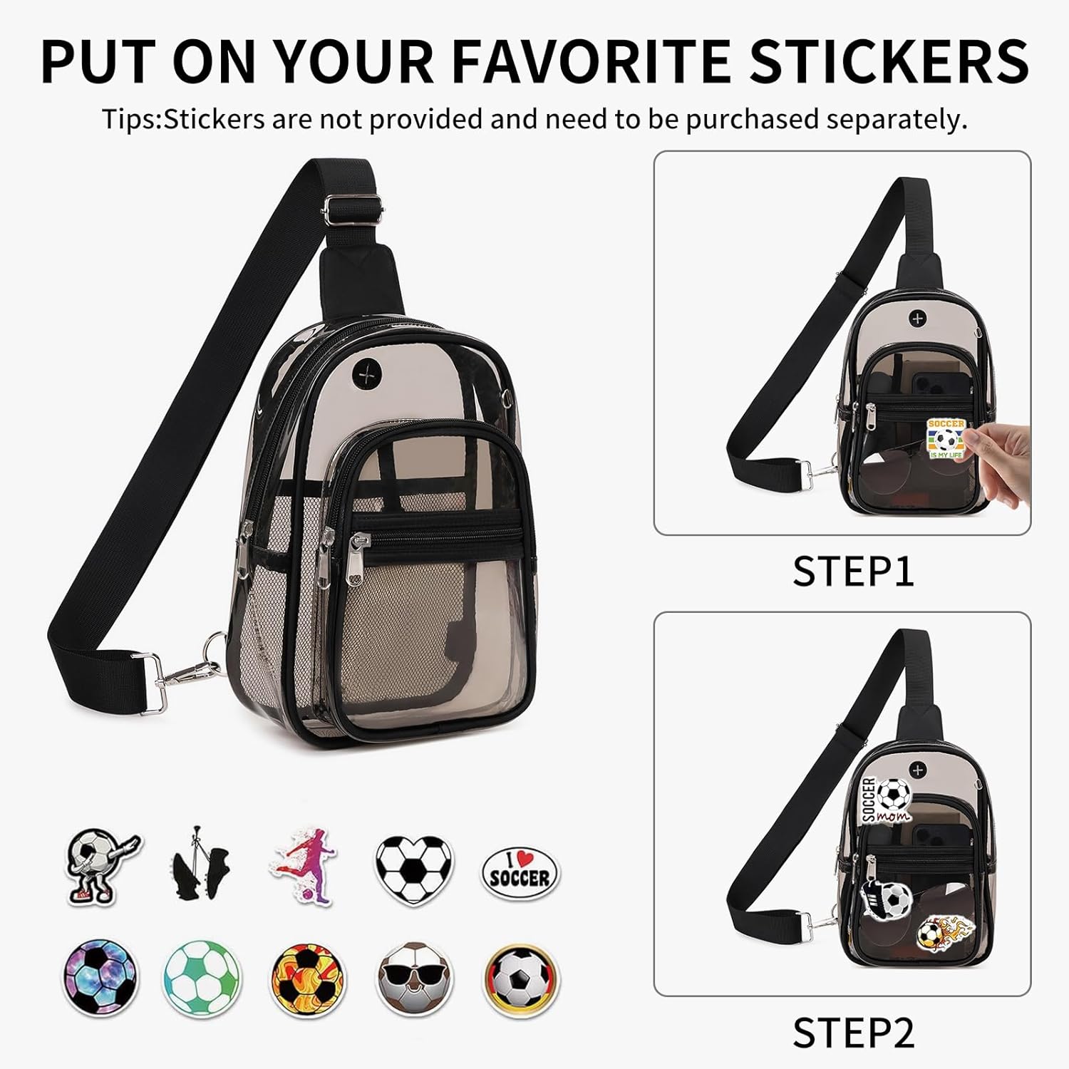 MOONBABY Clear Bag for Stadium Events, Clear Backpack Purse for Women Waterproof TPU Crossbody Fanny Pack | for Stadium Events, Waterproof, TPU - Image 7