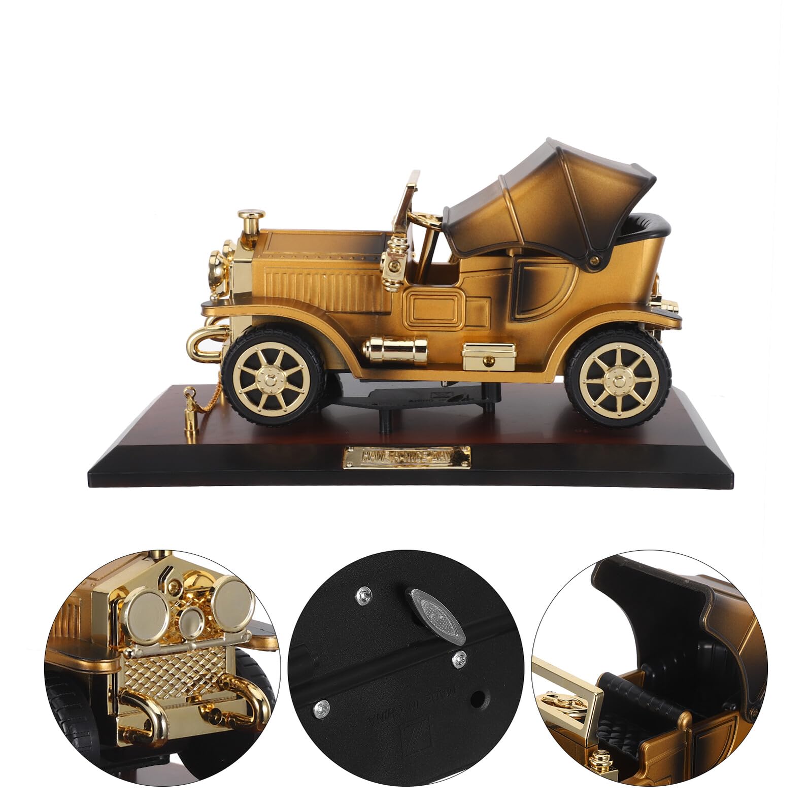 Caja de Música Melodía Clásica con Forma de Coche Clásico Vintage de Plástico y Coleccionable Adecuado para Oficinas y Cumpleaños
