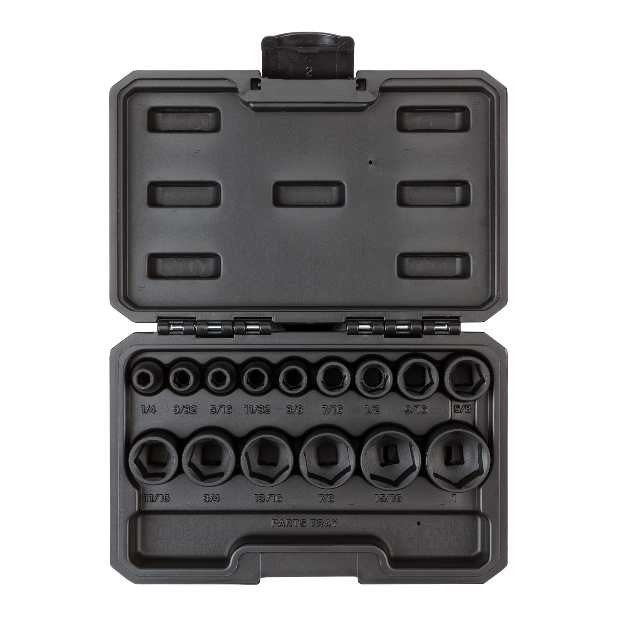 TEKTON 3/8 Inch Drive 6-Point Impact Socket Set, 15-Piece (1/4-1 in.) - Case | SID91300