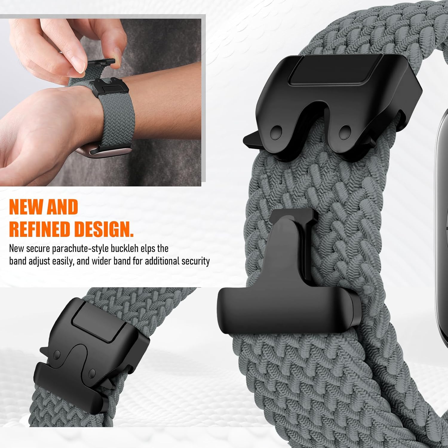 Braided Stretchy Bands for Apple Watch Ultra 3/2 Band 49mm 46mm 45mm 44mm 42mm Men Women,Parachute Buckle Woven Nylon Wristband Sport Solo Loop Strap for iWatch Ultra Series 11 10 9 8 7 6 5 4 3 SE3/2 - Image 3